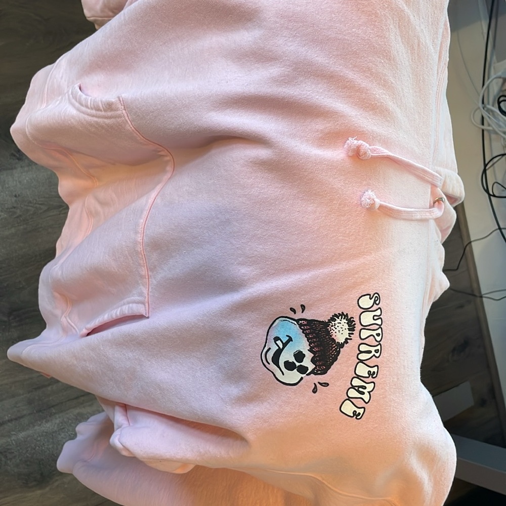 Supreme FW21 Light Pink Snowman Hooded Sweatshirt - Like new Authentic